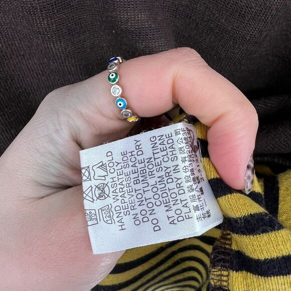 Brown Yellow Striped V Neck Henley Sweater Button Detail Mens Size M Net Man - Picture 6 of 9